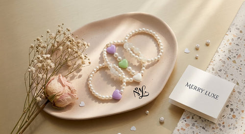 Elegant Faux Pearl & Pastel Charm Bracelet Set