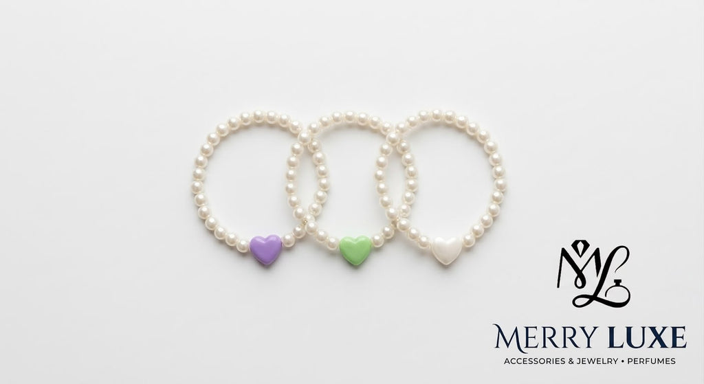 Elegant Faux Pearl & Pastel Charm Bracelet Set
