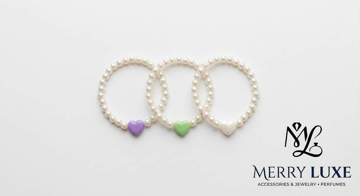 Elegant Faux Pearl & Pastel Charm Bracelet Set