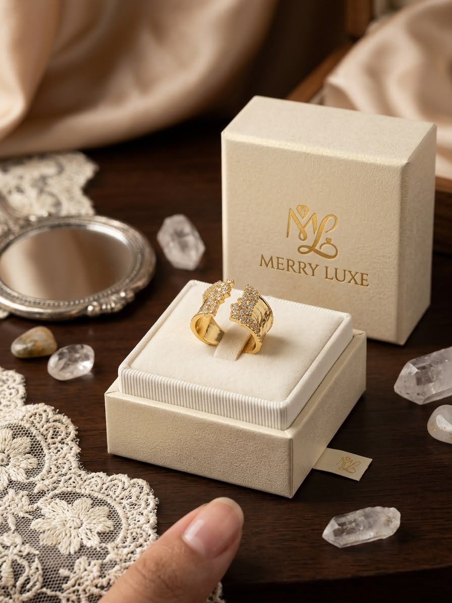 Elegant Gold Pave Diamond Split-Band RingProduct